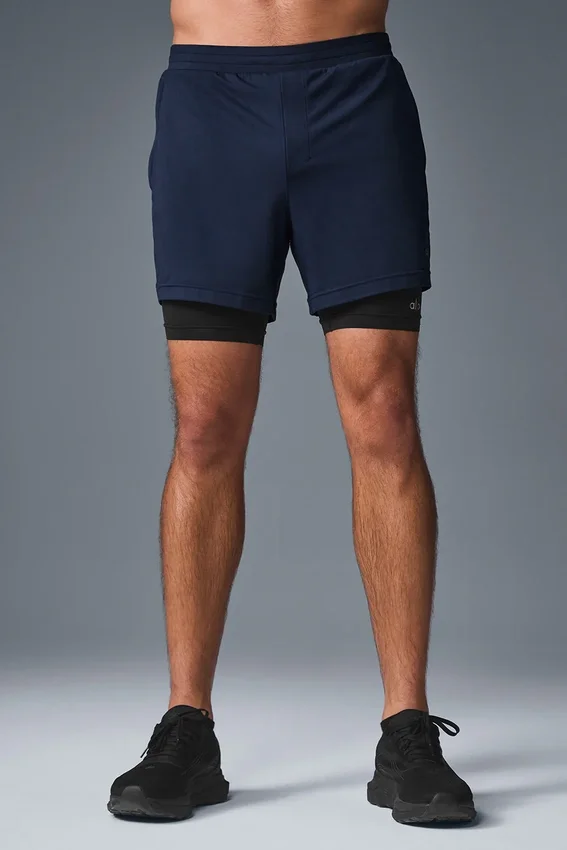 Pantaloncini Conquer React 2-in-1 Performance - Blu navy/Nero