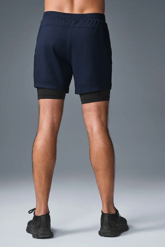 Pantaloncini Conquer React 2-in-1 Performance - Blu navy/Nero