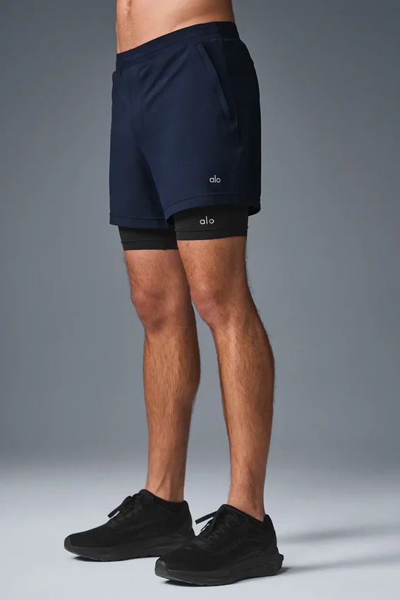 Pantaloncini Conquer React 2-in-1 Performance - Blu navy/Nero