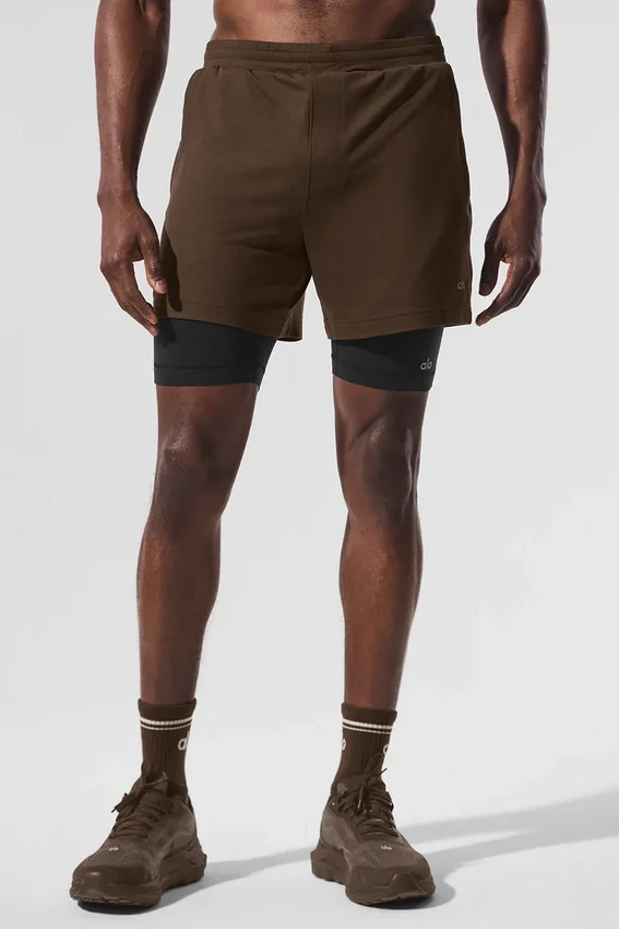 Pantaloncini Conquer React 2-in-1 Performance - Espresso/Nero