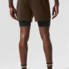 Pantaloncini Conquer React 2-in-1 Performance - Espresso/Nero