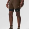 Pantaloncini Conquer React 2-in-1 Performance - Espresso/Nero