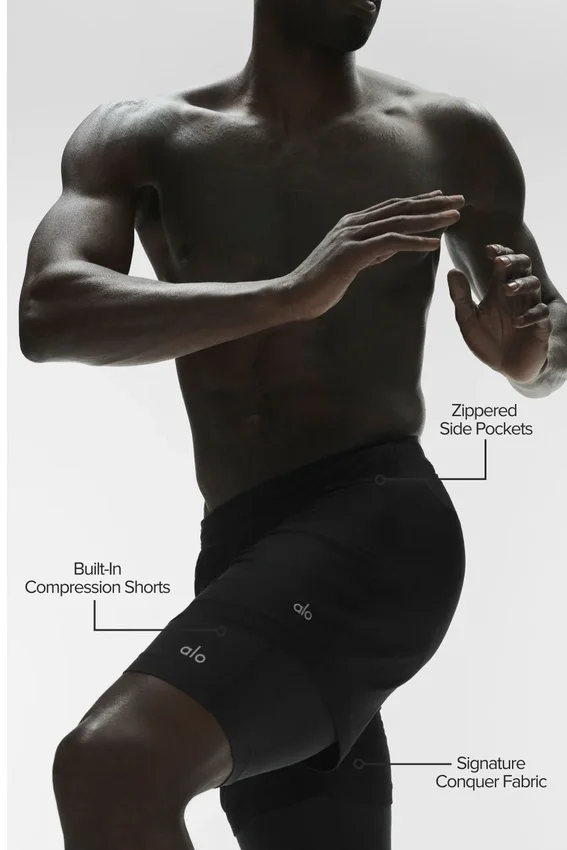 Pantaloncini Conquer React 2-in-1 Performance – Nero/Nero