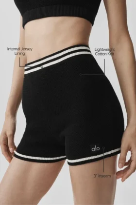 Pantaloncini cortissimi in maglia Tennis Club Sweater – Nero/Avorio
