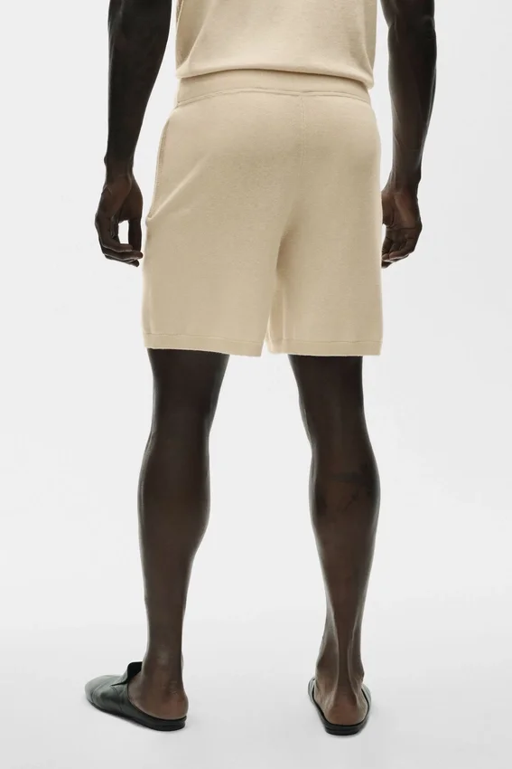 Pantaloncini da 7" in cotone e cashmere Ever Soft - Beige sabbia