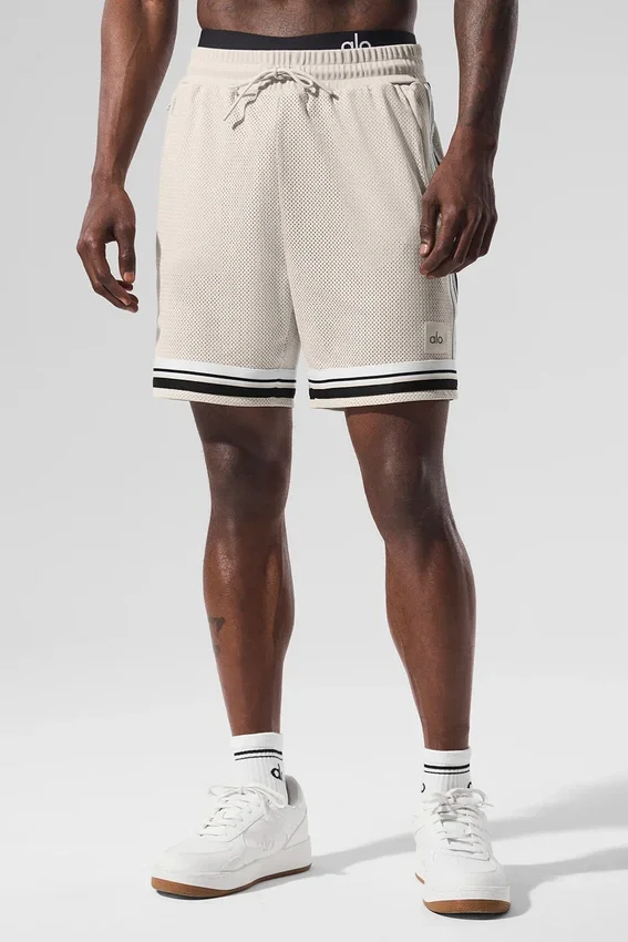 Pantaloncini da basket in rete Key da 7" - Colore Bone