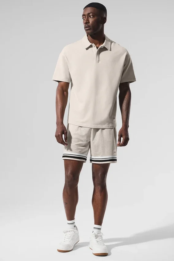 Pantaloncini da basket in rete Key da 7" - Colore Bone
