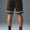 Pantaloncini da basket in rete Key da 7" - Espresso