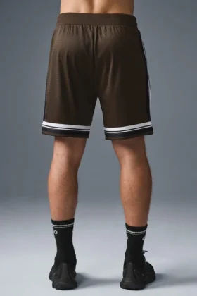 Pantaloncini da basket in rete Key da 7″ – Espresso