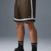 Pantaloncini da basket in rete Key da 7" - Espresso