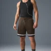 Pantaloncini da basket in rete Key da 7" - Espresso
