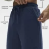 Pantaloncini da casa a trama a nido d’ape da 7" - Blu navy