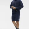 Pantaloncini da casa a trama a nido d’ape da 7" - Blu navy