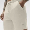 Pantaloncini da casa a trama a nido d’ape da 7" - Colore osso