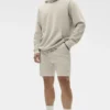 Pantaloncini da casa a trama a nido d’ape da 7" - Colore osso
