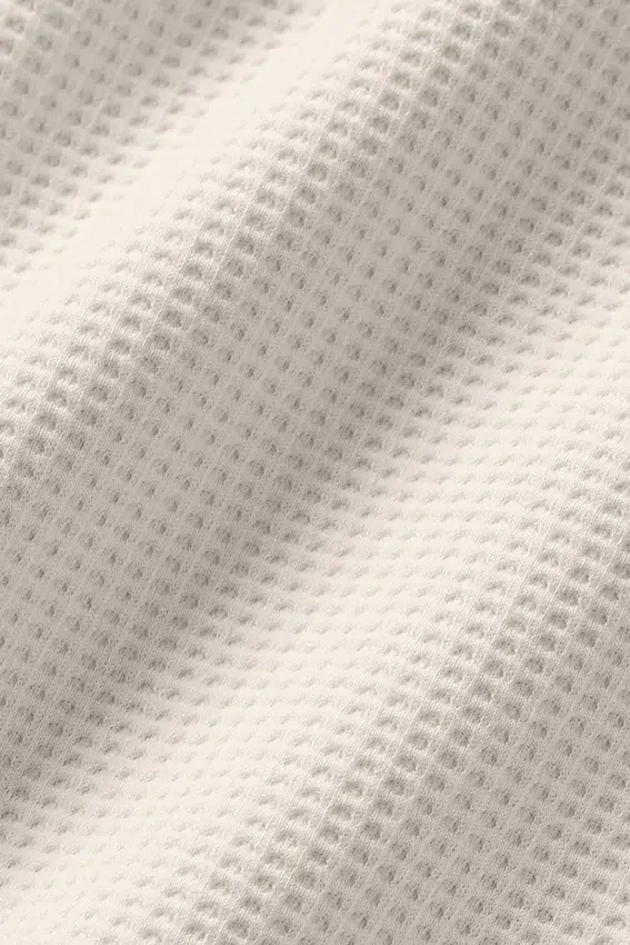 Pantaloncini da casa a trama a nido d’ape da 7" - Colore osso