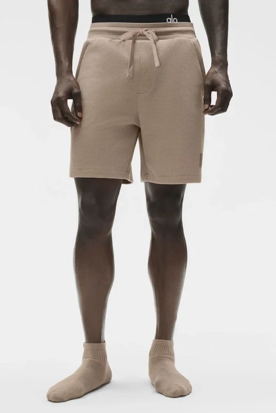 Pantaloncini da casa a trama a nido d’ape da 7" - Gravel
