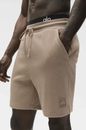 Pantaloncini da casa a trama a nido d’ape da 7″ – Gravel