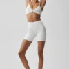 Pantaloncini da ciclista High-Waist Airbrush da 5" - Bianco