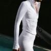 Pantaloncini da ciclista High-Waist Airbrush da 5" - Bianco