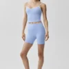 Pantaloncini da ciclista High-Waist Airbrush da 5" - Blu Provenza chiaro