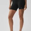Pantaloncini da ciclista High-Waist con stampa Airbrush da 5" - Nero