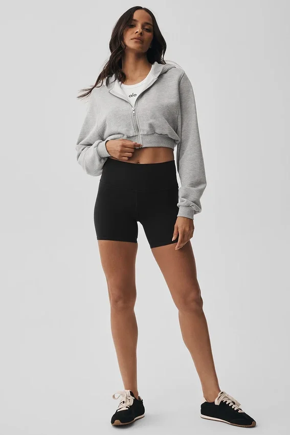 Felpa con cappuccio e zip Sweet Escape - Grigio melange sportivo