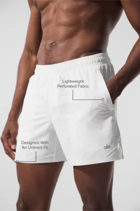 Pantaloncini da corsa Traction da 5″ – Bianco