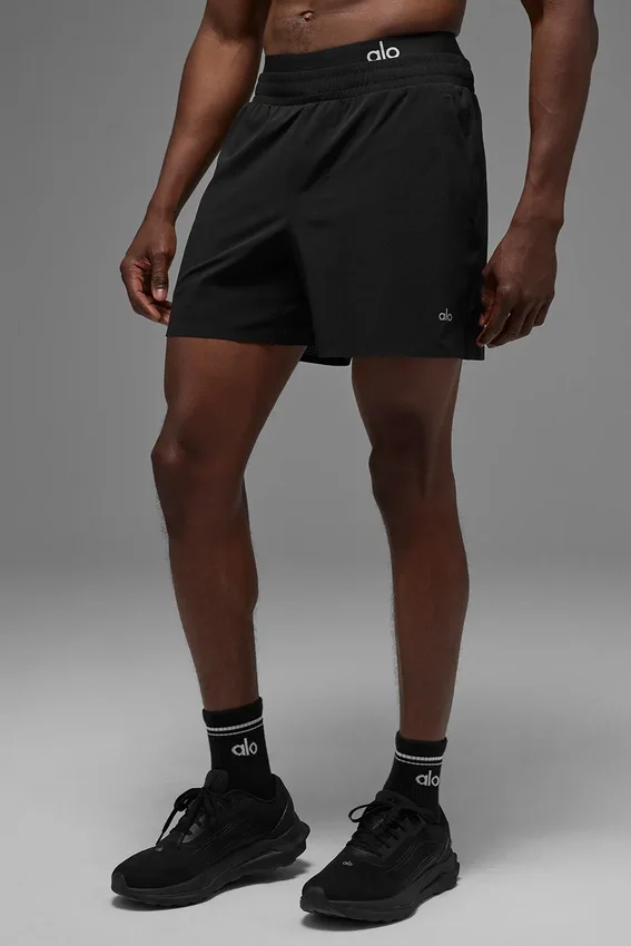 Pantaloncini da corsa Traction da 5" - Nero