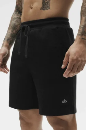Pantaloncini da relax Waffle da 7″ – Nero