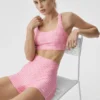 Pantaloncini eleganti High-Waist Airlift a quadretti da 3" - Rosa Paradiso a quadretti