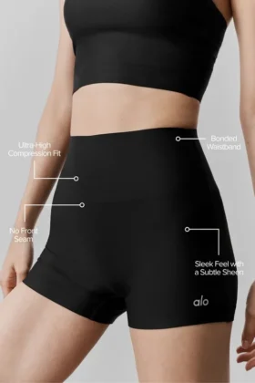 Pantaloncini eleganti High-Waist Airlift da 3″ – Nero