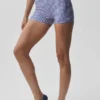 Pantaloncini eleganti High-Waist Airlift Gingham da 3" - Blu navy a quadretti
