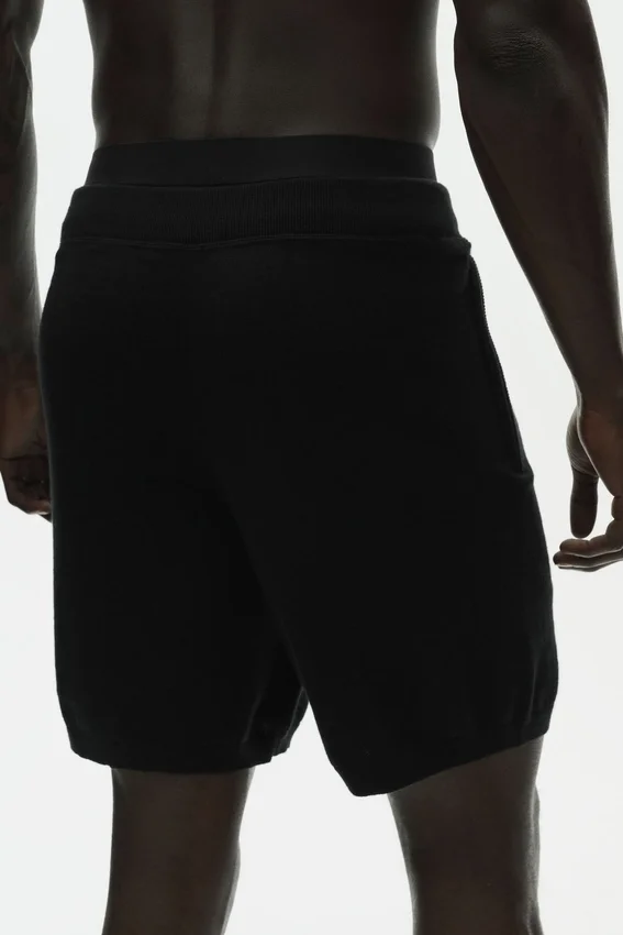 Pantaloncini "Ever Soft" in cotone e cashmere da 7" - Nero
