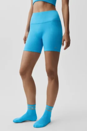 Pantaloncini Favorite a costine senza cuciture da 5" - Blu azzurro