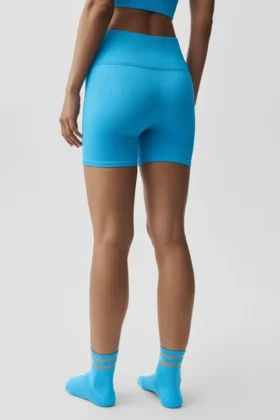 Pantaloncini Favorite a costine senza cuciture da 5″ – Blu azzurro