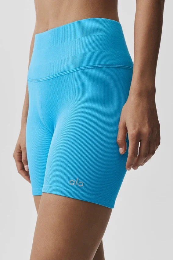 Pantaloncini Favorite a costine senza cuciture da 5" - Blu azzurro