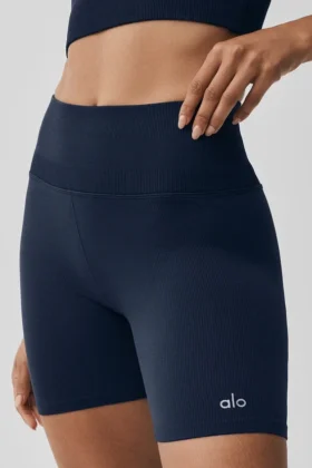 Pantaloncini “Favorite” a costine senza cuciture da 5″ – Blu navy