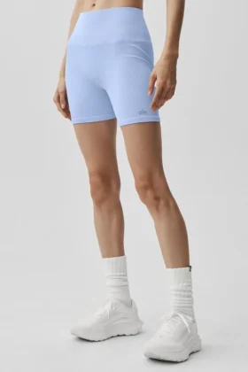 Pantaloncini "Favorite" a costine senza cuciture da 5" - Blu Provenza chiaro