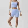 Pantaloncini "Favorite" a costine senza cuciture da 5" - Blu Provenza chiaro