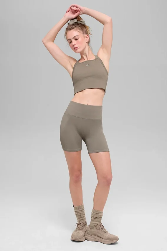 Pantaloncini "Favorite" a costine senza cuciture da 5" - Cacao chiaro
