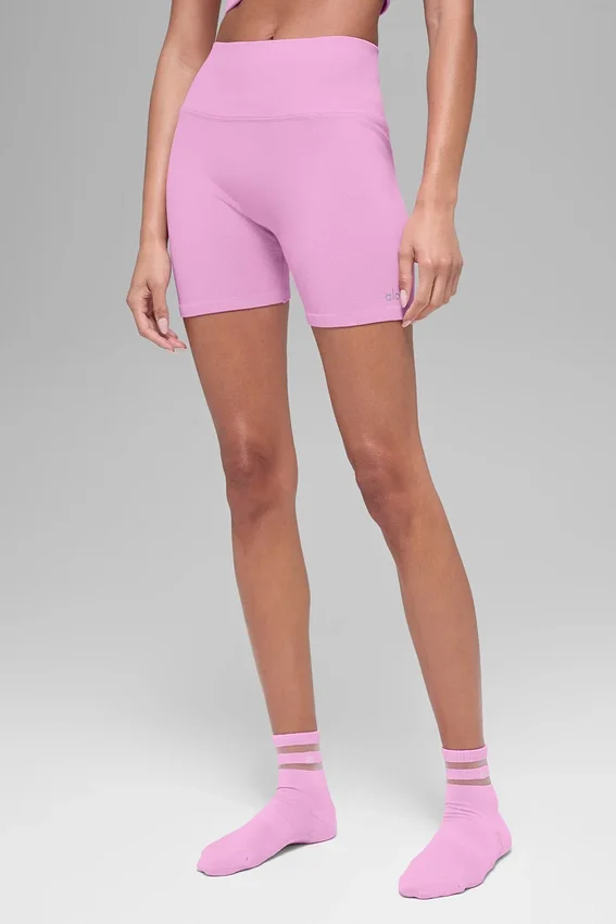 Pantaloncini Favorite a costine senza cuciture da 5" - Rosa Candy Heart