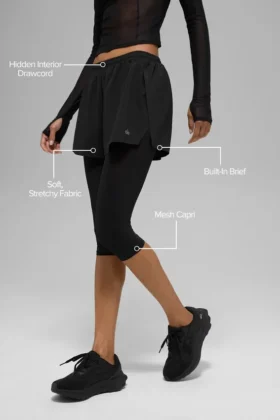 Pantaloncini Front Runner 2 in 1 in rete – Nero