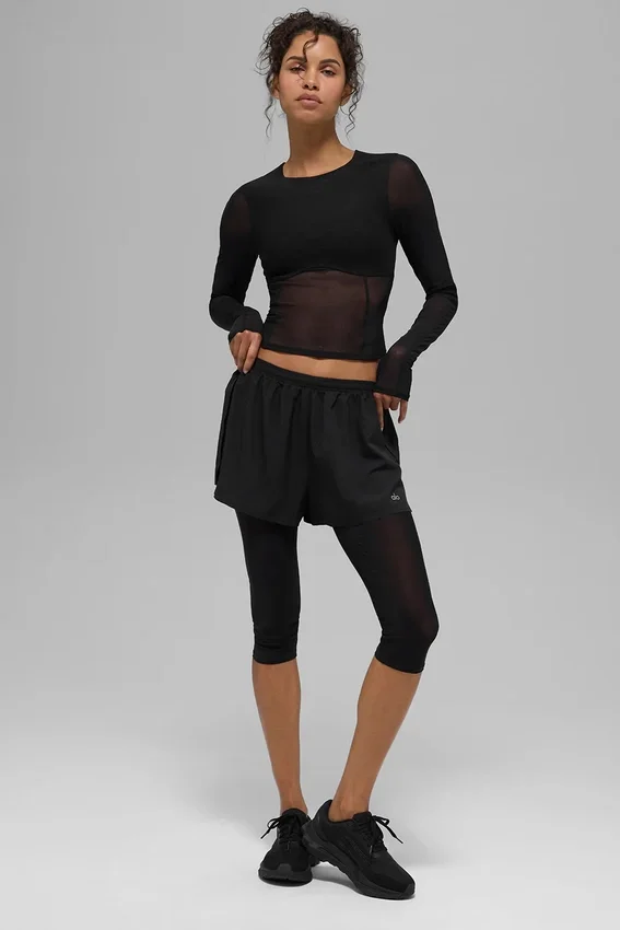 Pantaloncini Front Runner 2 in 1 in rete - Nero