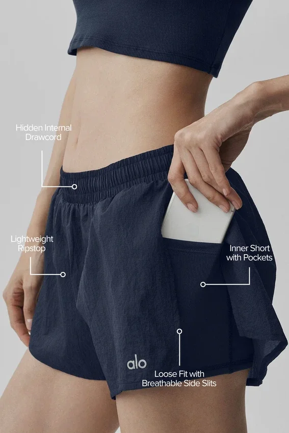 Pantaloncini Go Time a vita media - Blu navy