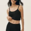 Canotta corta Heat Wave in seta e cashmere - Nero