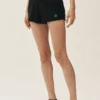 Pantaloncini Heatwave a vita media in seta e cashmere - Nero