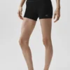 Pantaloncini High-Waist a costine in modal senza cuciture da 4" - Nero