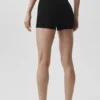 Pantaloncini High-Waist a costine in modal senza cuciture da 4" - Nero