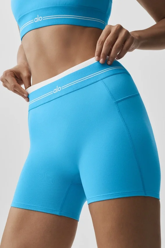 Pantaloncini High-Waist Airbrush Better Together - Blu azzurro/Bianco